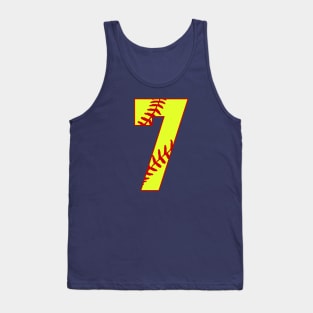 Fastpitch Softball Number 7 #7 Softball Shirt Jersey Uniform Favorite Player Biggest Fan Tank Top